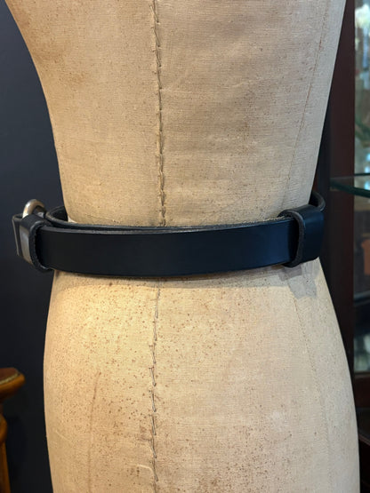 Black Leather Horse Bit Belt
