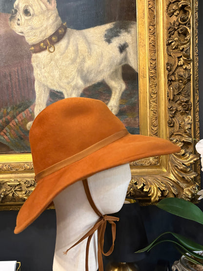 Vintage Adolfo Burnt Orange Felt Hat