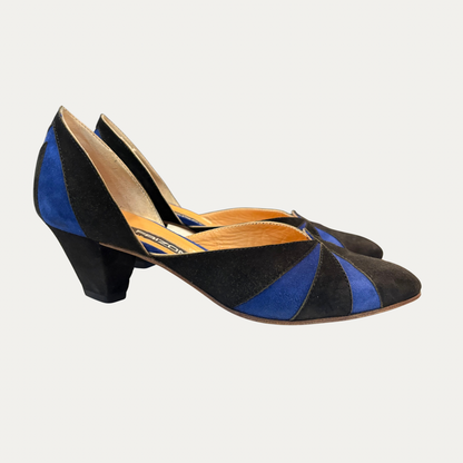 Maud Frizon Geometric Suede Pumps (Size 8)