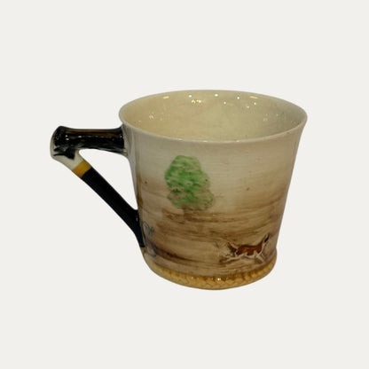 Vintage Espresso Porcelain Hunt Scene Set