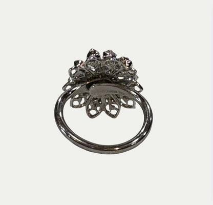 Vintage Crystal Flower Ring