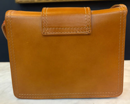 Italian Tan Calfskin Leather Crossbody