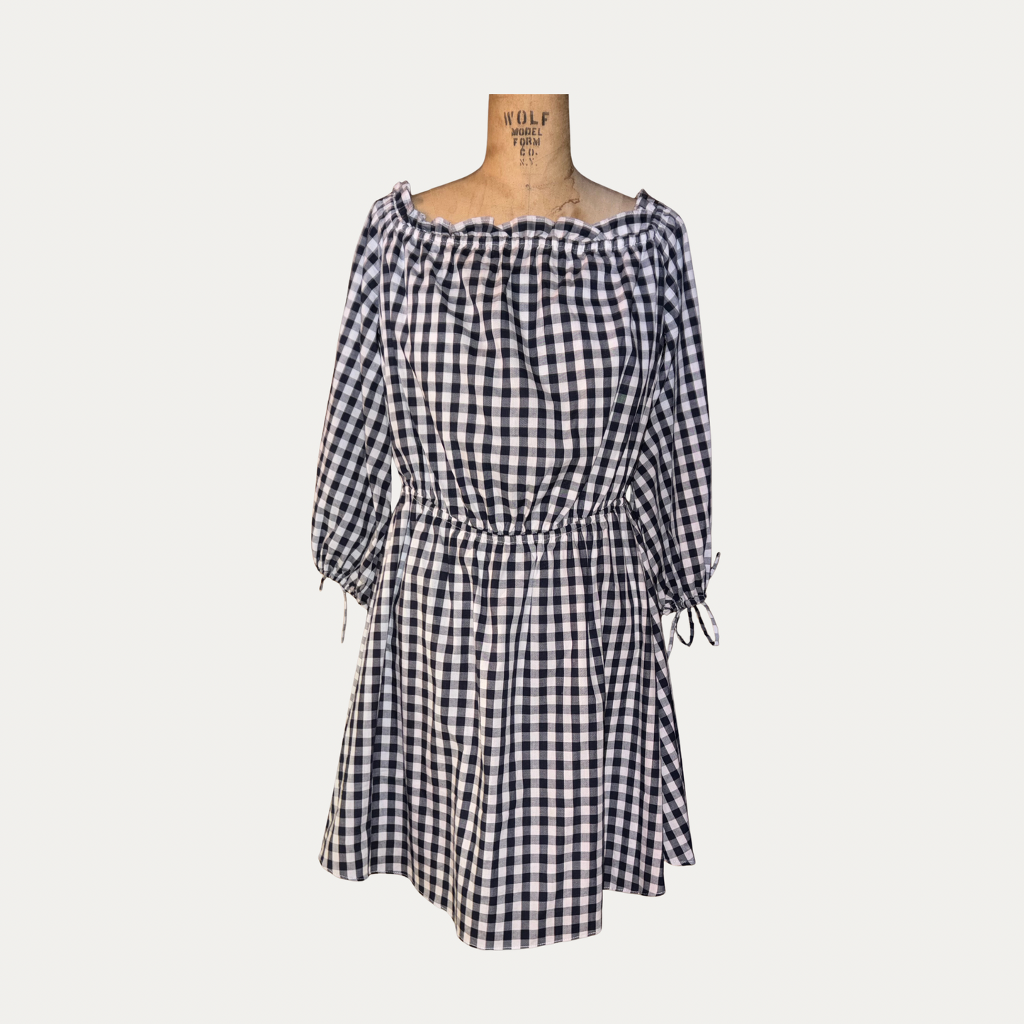 Lovers And Friends Gingham Off The Shoulder Dress (Size L)