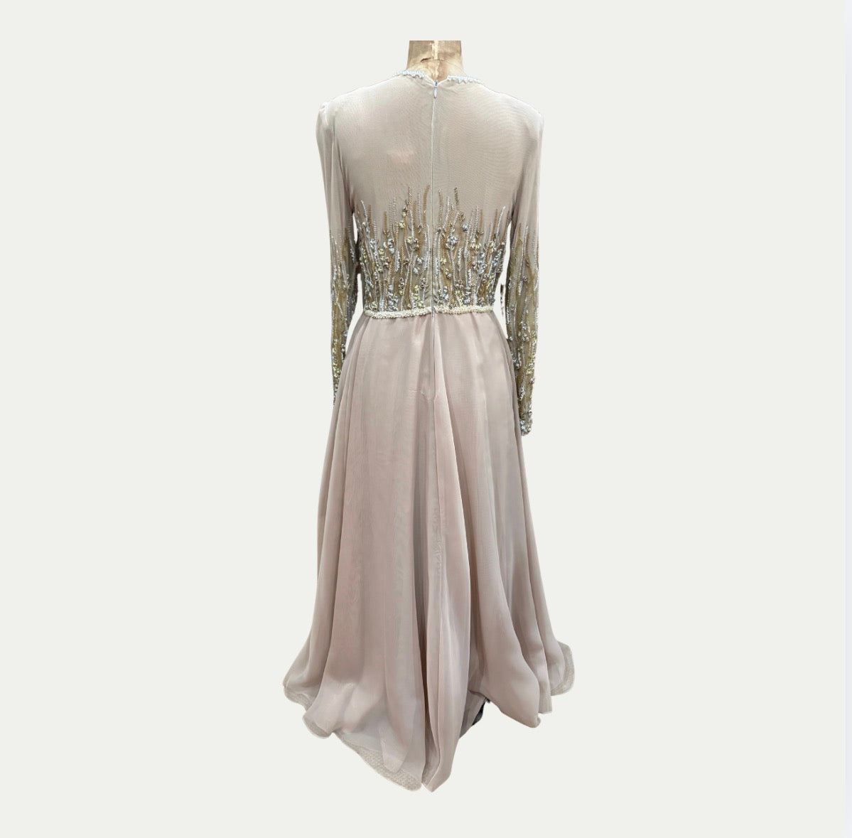Richilene New York Taupe Embroidered Dress
