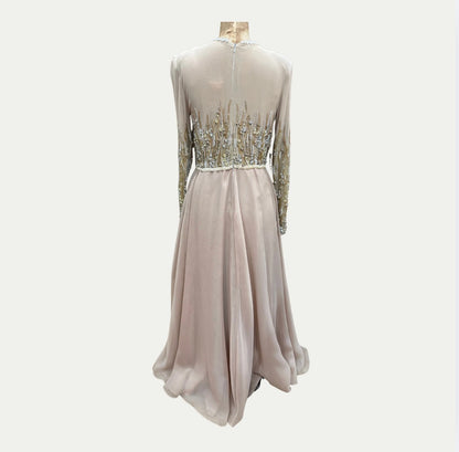 Richilene New York Taupe Embroidered Dress