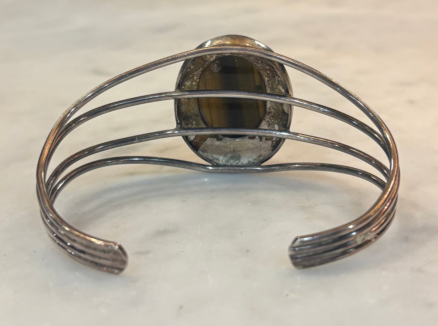 Vintage Sterling Silver Tigers Eye Bracelet
