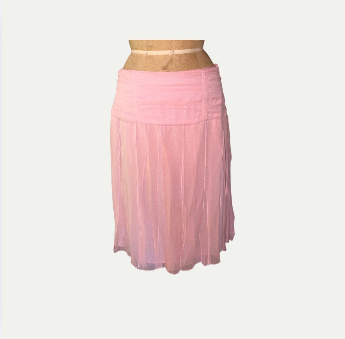 WD NY Pink Silk Chiffon Skirt (Size S)