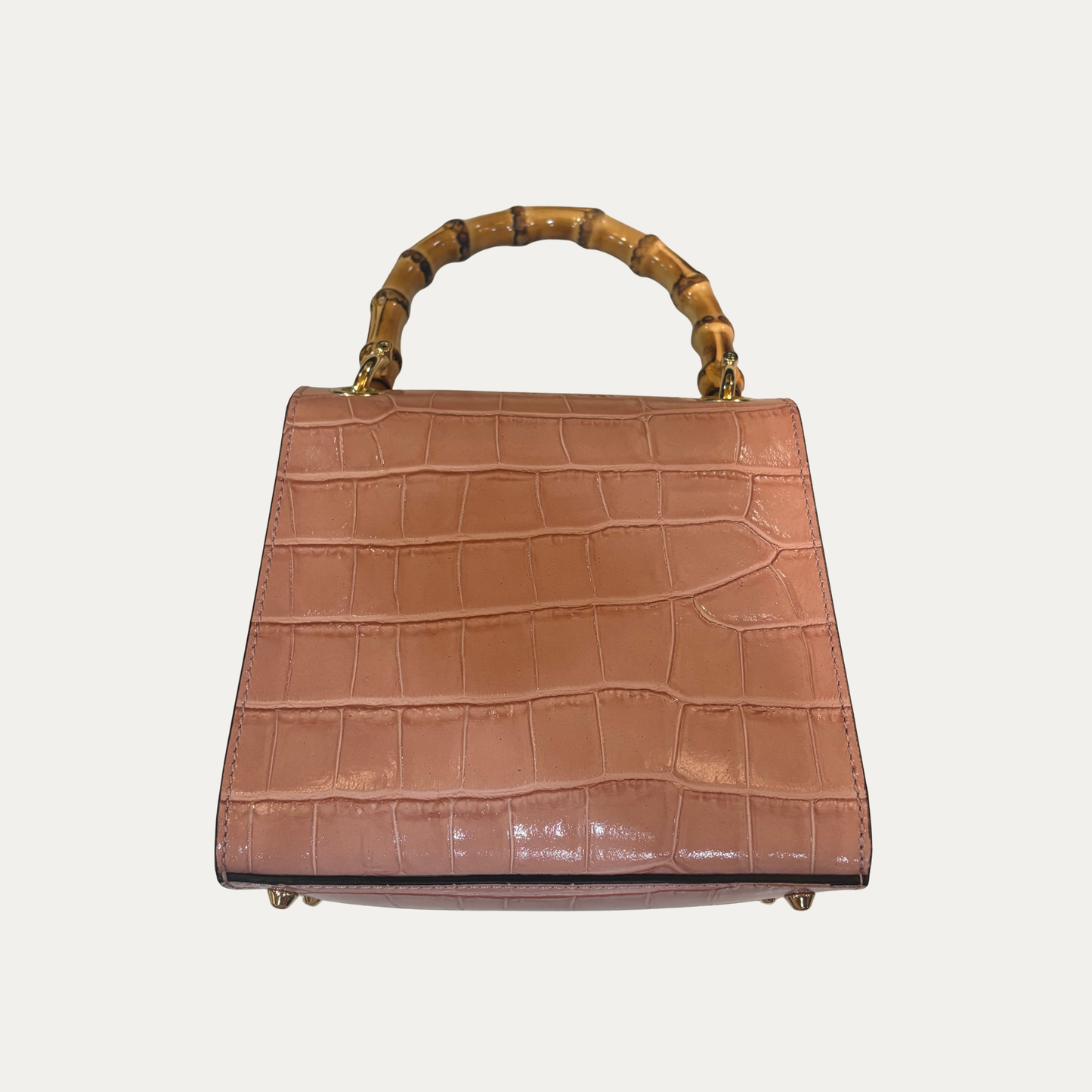 Italian Crocodile Embossed Leather Handbag