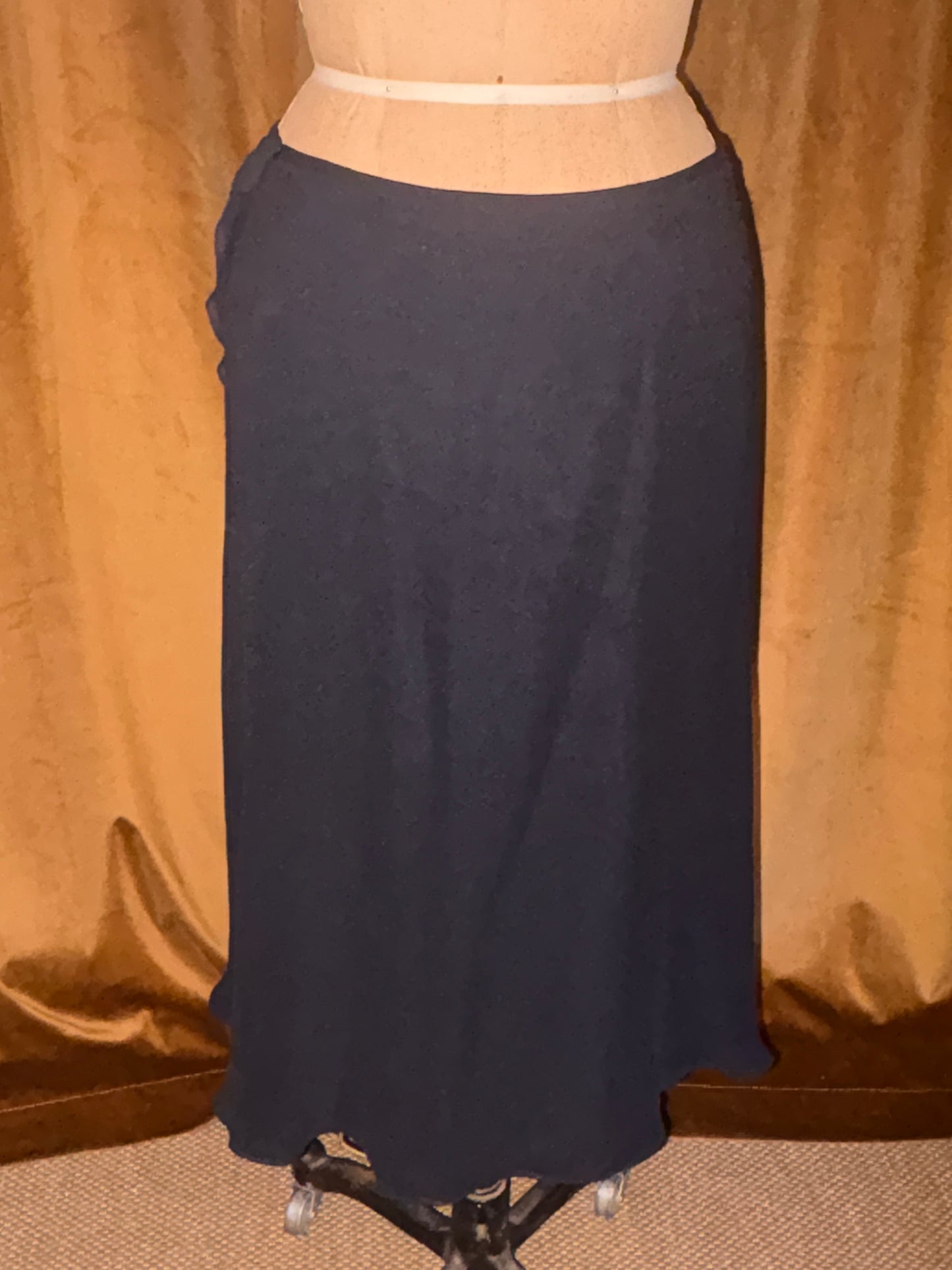Anne Klein Black Silk Chiffon Skirt (Size S)