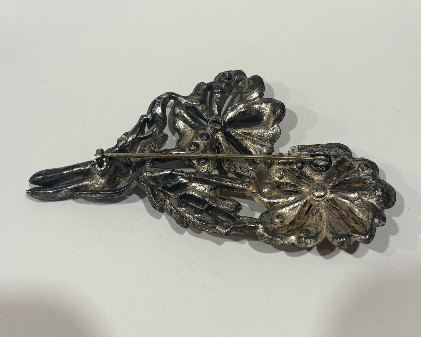 Antique 1920s Art Deco Rainbow Glass Large Daisy Brooch