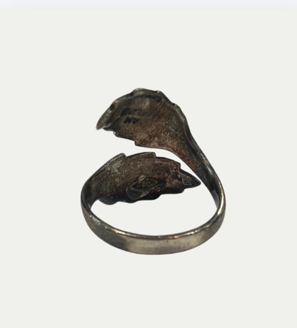 Vintage Etched Sterling Silver Wrap Ring