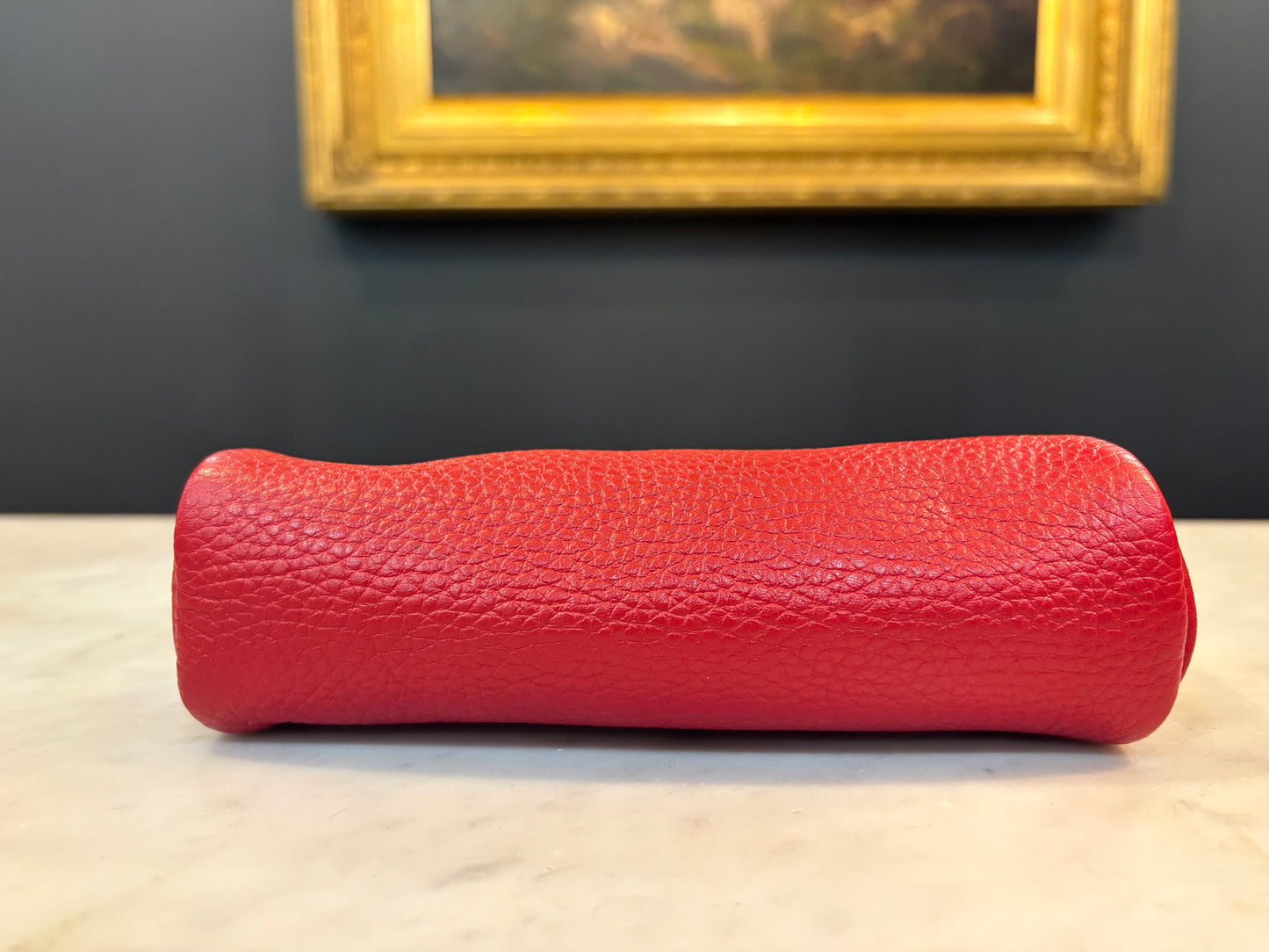 Burberry England Red Leather Pencil Case