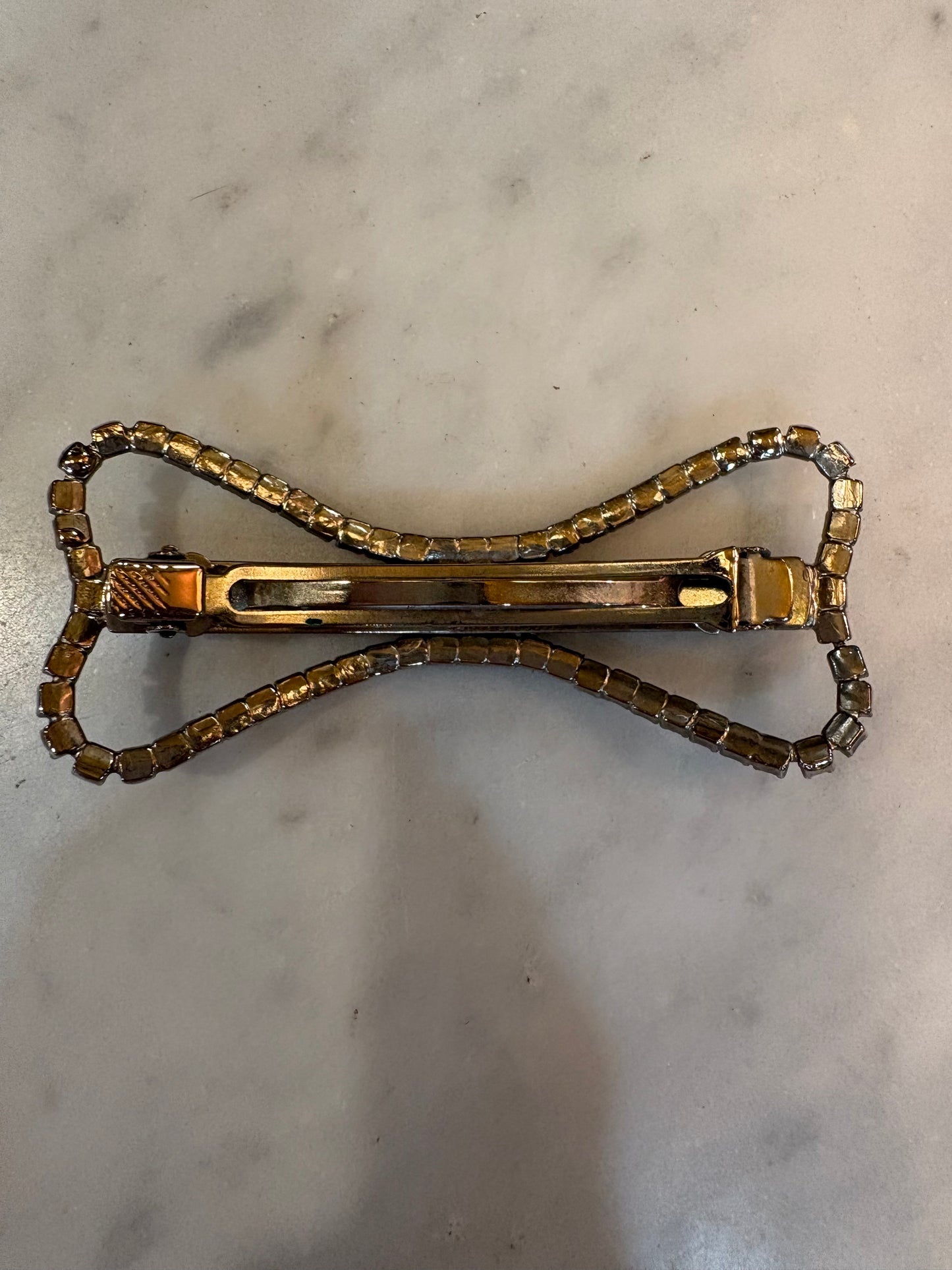 Vintage French Rhinestone Bow Hairclip