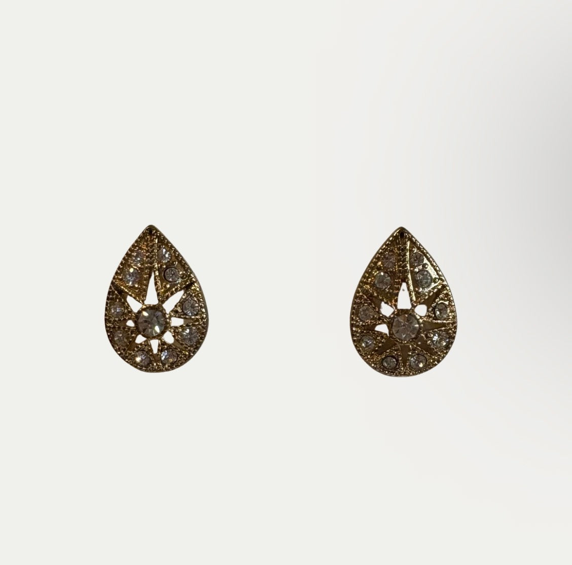 Vintage Teardrop Crystal Earrings