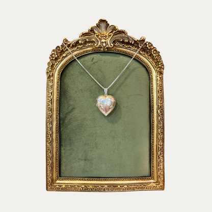 Vintage Etched Sterling Silver Locket