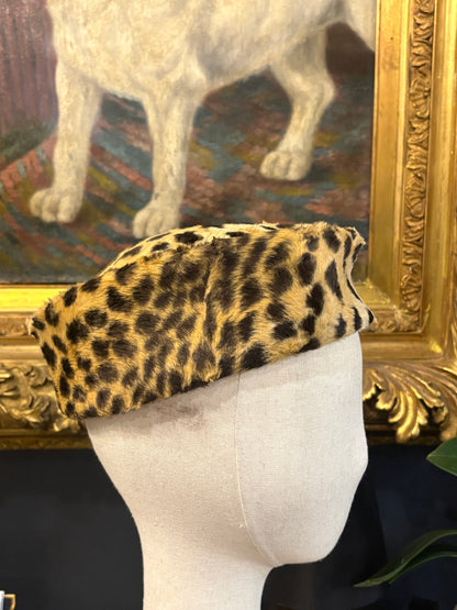 Vintage Marzi Cheetah Print Pillbox Hat