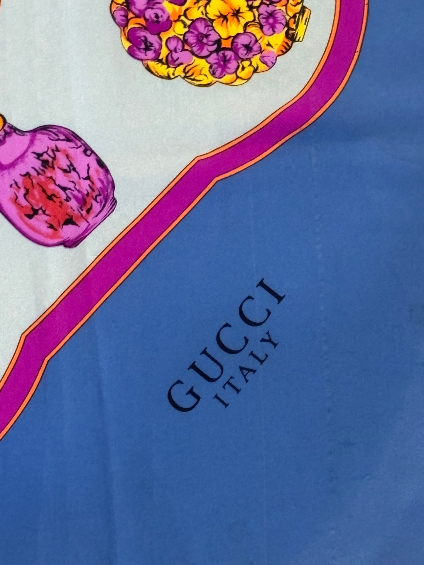 Vintage Gucci 90cm Silk Perfume Scarf