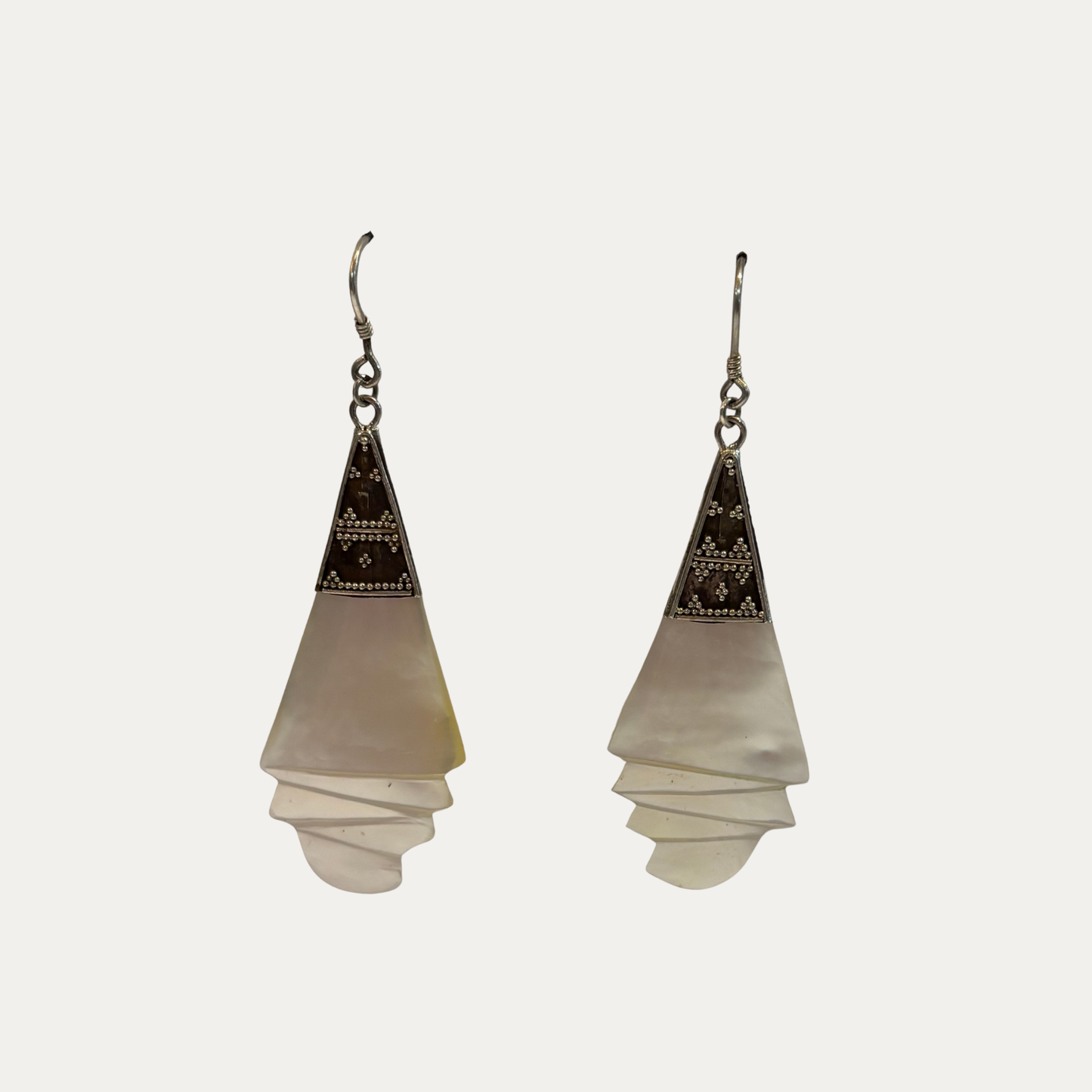 Sterling Silver And Mother Of Pearl Earrings