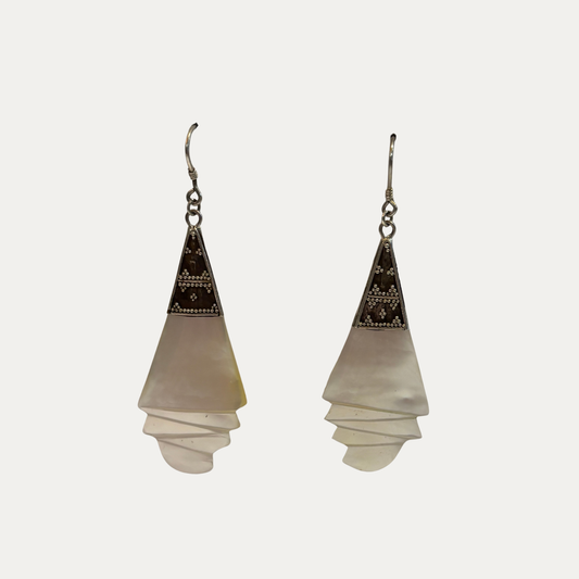 Sterling Silver And Mother Of Pearl Earrings