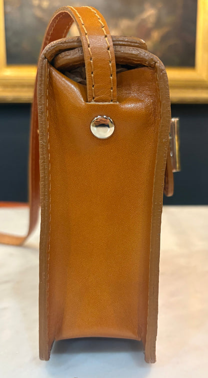 Italian Tan Calfskin Leather Crossbody