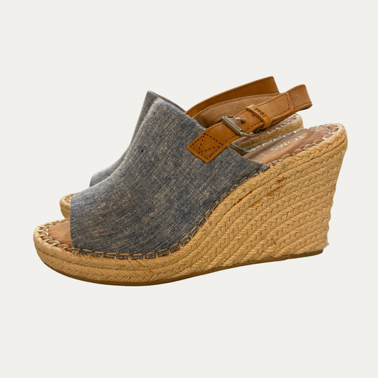 Tom’s Denim Wedge Espadrilles (Size 9 US