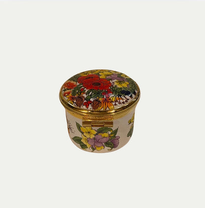 Alastor England Enamel Floral Pillbox
