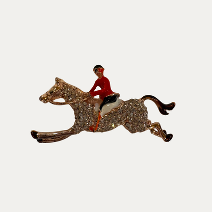 Enamel Hunt Brooch