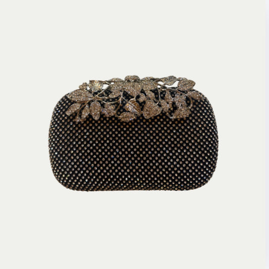 Vintage Floral Clasp Evening Clutch