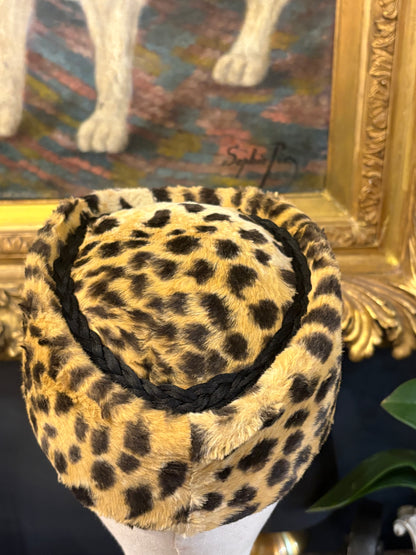 Vintage Marzi Cheetah Print Pillbox Hat