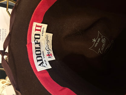 Vintage Adolfo Dark Brown Felt Hat