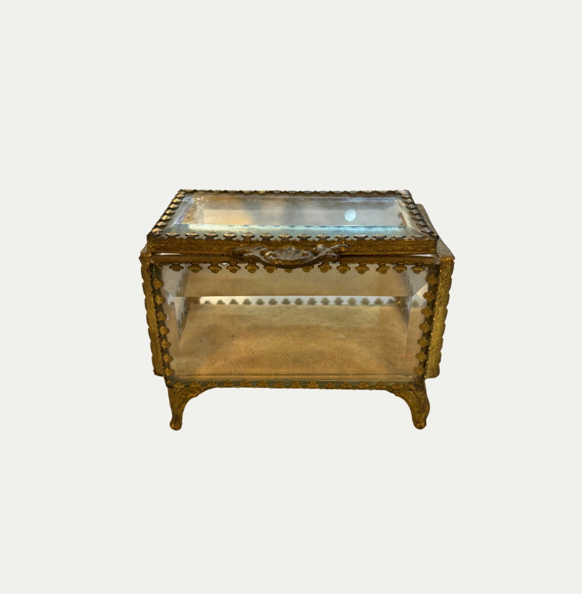 Vintage Crystal Jewelry Casket