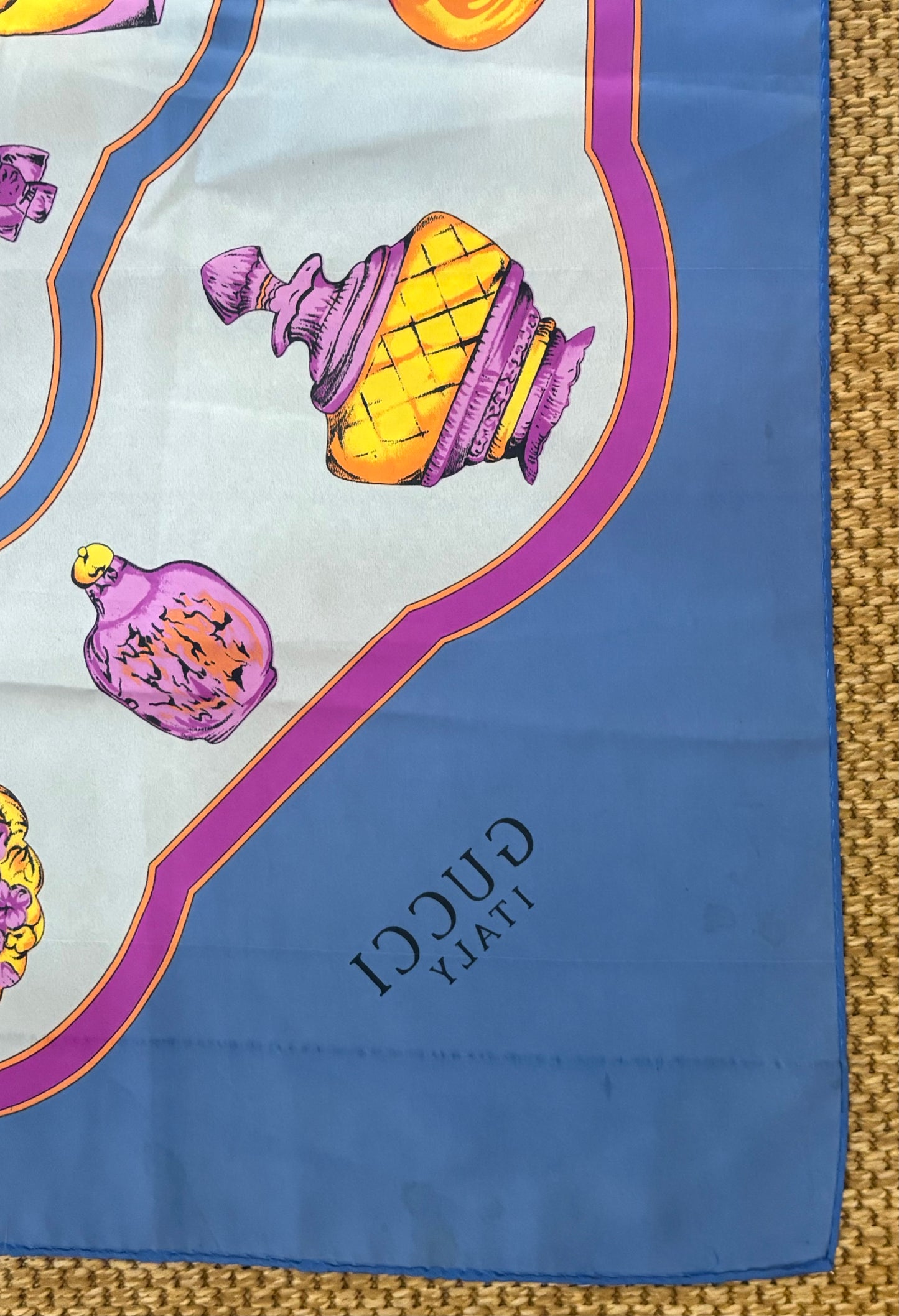 Vintage Gucci 90cm Silk Perfume Scarf