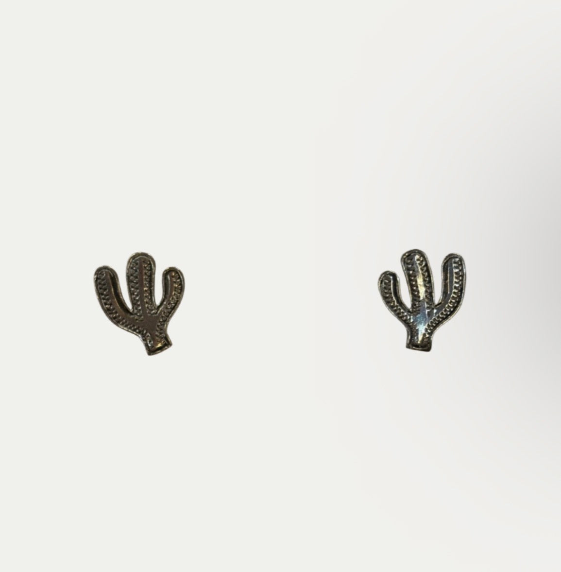 Vintage Sterling Silver Cactus Earrings