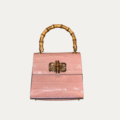 Italian Crocodile Embossed Leather Handbag