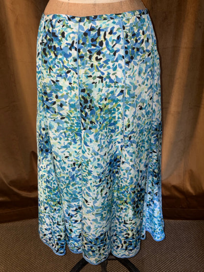 Vintage Blue And Green Flowy Skirt (Size M)