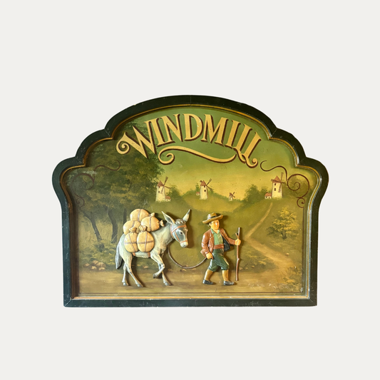 Hand Carved Donkey Tableau Country Wall Plaque