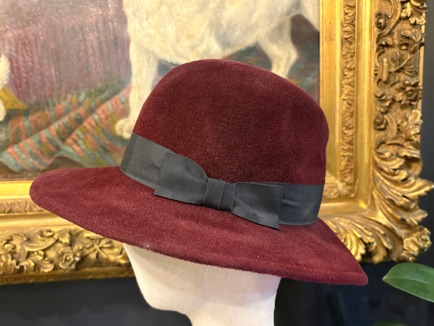 Vintage Maggie Vall Burgundy Felt Hat