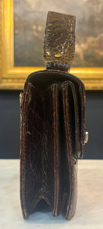 Vintage Brown Crocodile Handbag