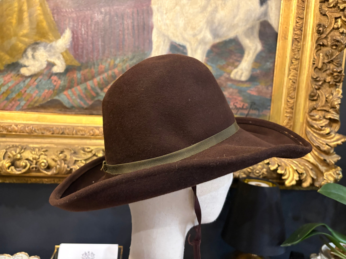 Vintage Adolfo Dark Brown Felt Hat