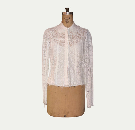 Vintage Style Lace Blouse With Camisole (Size S)