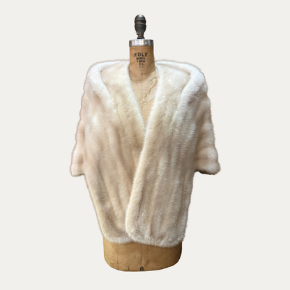 Vintage Blonde Mink Fur Shawl