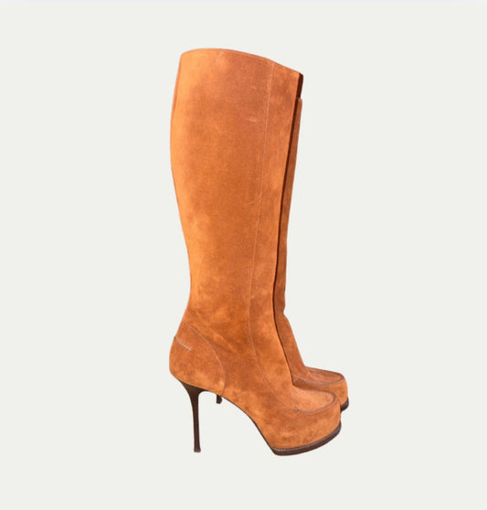 Vintage Yves Saint Laurent Knee High Suede Boots (Size 9)
