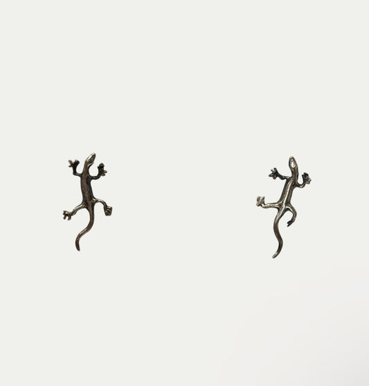 Vintage Sterling Silver Lizard Earrings