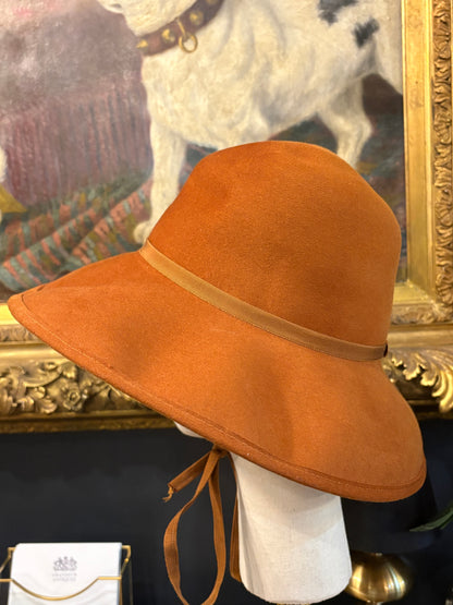 Vintage Adolfo Burnt Orange Felt Hat