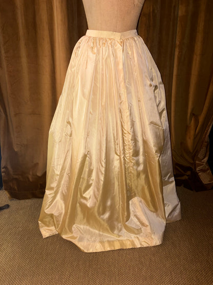 Vintage Oscar De La Renta Yellow Satin Maxi Skirt (Size 6)
