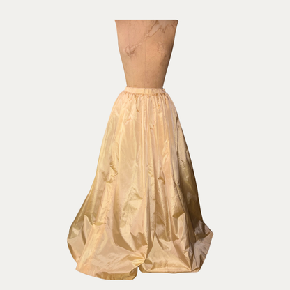 Vintage Oscar De La Renta Yellow Satin Maxi Skirt (Size 6)