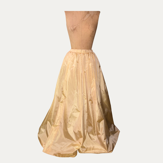 Vintage Oscar De La Renta Yellow Satin Maxi Skirt (Size 6)