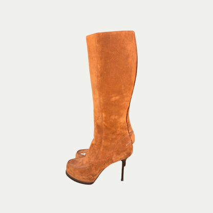Vintage Yves Saint Laurent Knee High Suede Boots (Size 9)