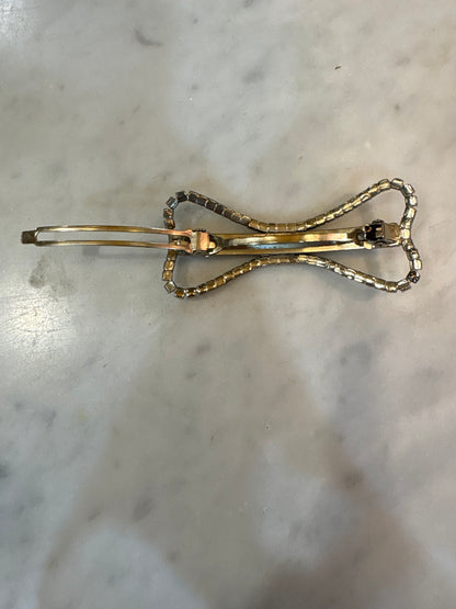 Vintage French Rhinestone Bow Hairclip