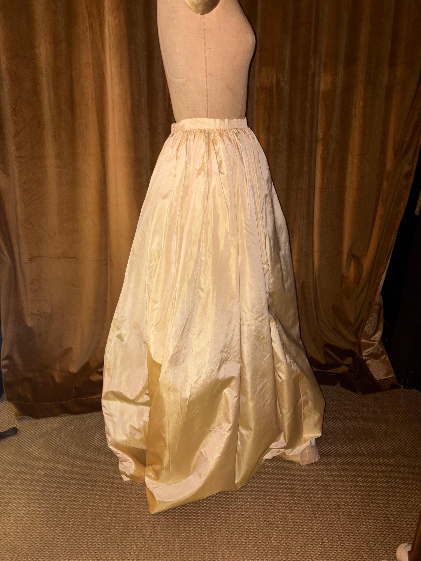 Vintage Oscar De La Renta Yellow Satin Maxi Skirt (Size 6)